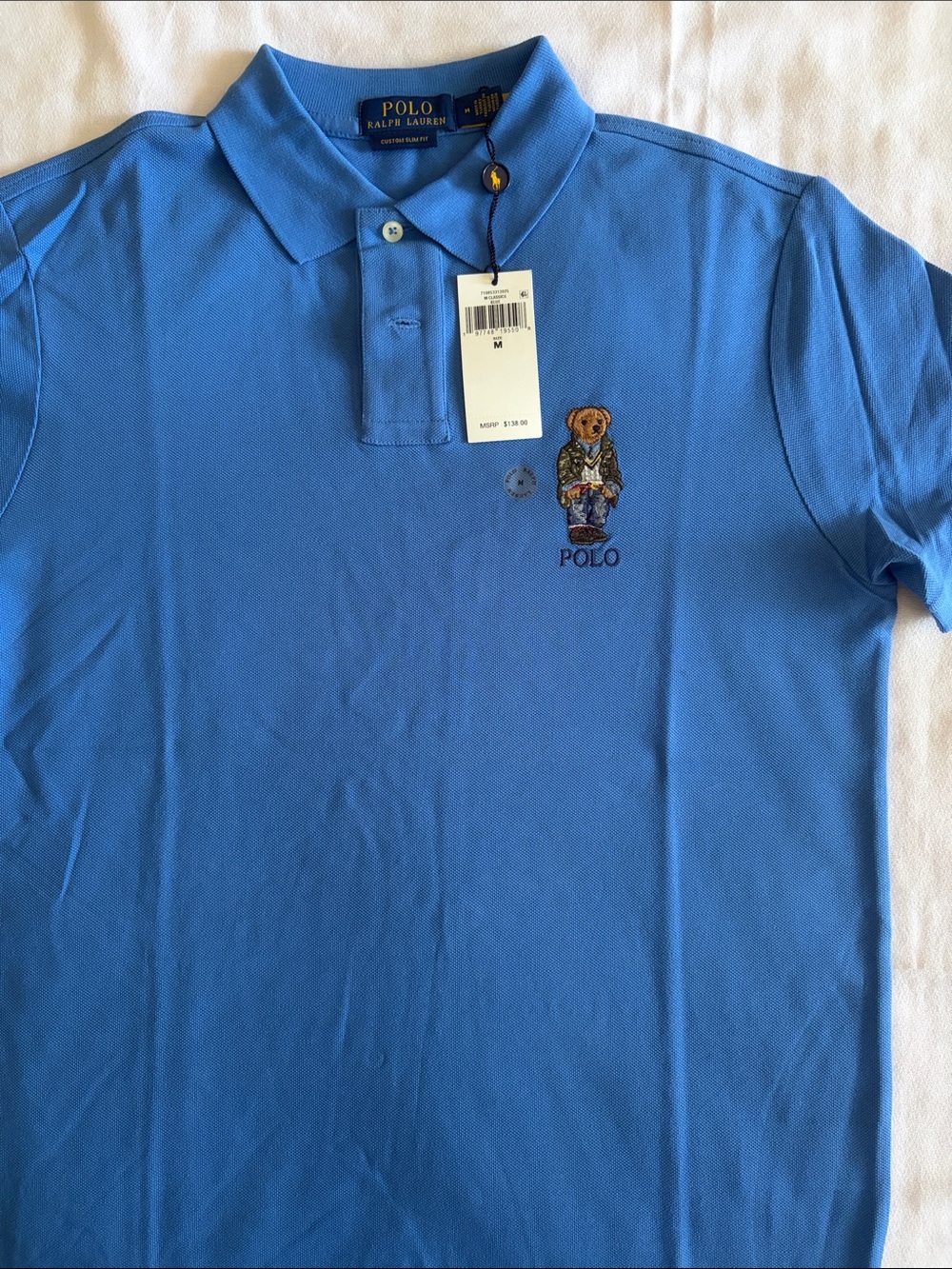 Ralph Lauren Light Blue Polo with Embroidered Bear